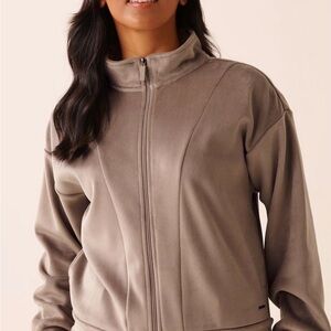 Women's Beige Velour Jacket and Pants